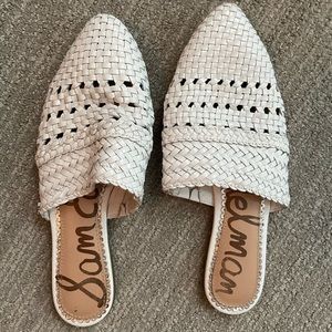 White Sam Edelman Woven Flats 6.5